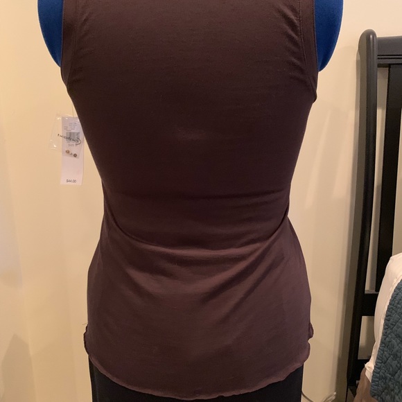 NWT Context Brown Cotton Knot Wood Beading Tank - Picture 4 of 6